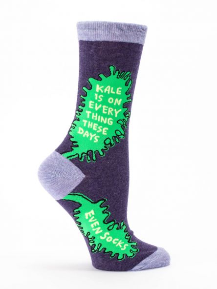 Blue Q Women's Crew Socks Kale is On Everything These Days