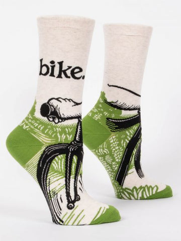 Blue Q Women's Crew Socks Bike Path