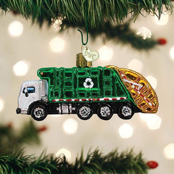 Old World Christmas Garbage Truck Ornament