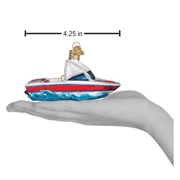 Old World Christmas Ski Boat Ornament