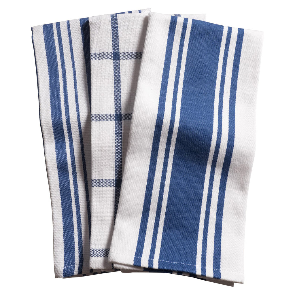 KAF Home Blue Center Band Towel Set of 3