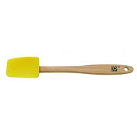 R&M 7.75" Silicone & Wood Spoon Spatula Yellow