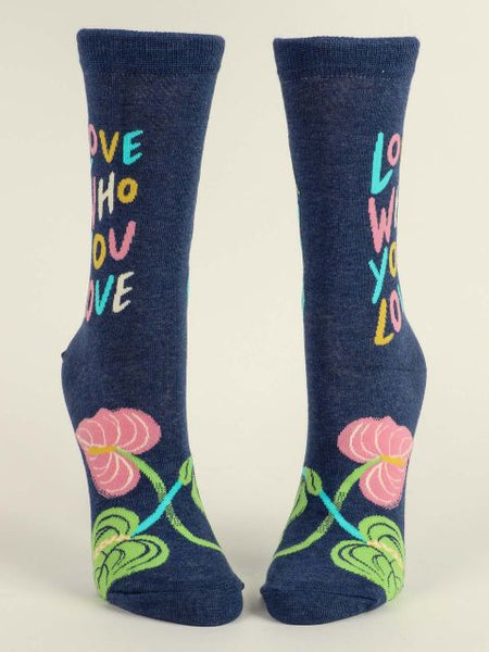 Blue Q Womens Crew Socks Love Who You Love