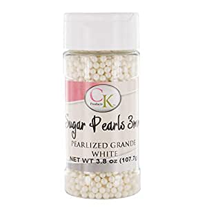 CKP Pearlized Grande White Sugar Pearls 3mm