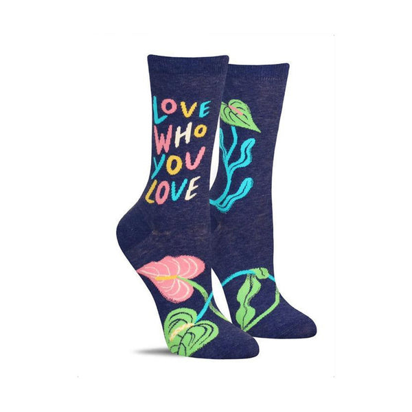 Blue Q Womens Crew Socks Love Who You Love