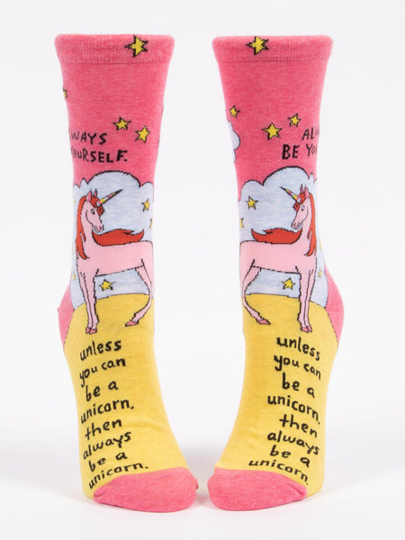 Blue Q Womens Crew Socks Be A Unicorn
