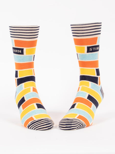 Blue Q Mens Crew Socks Stubborn