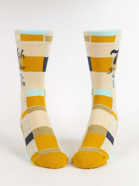Blue Q Mens Crew Socks 7th Grader For Life