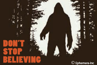 Ephemera Magnet Bigfoot Don't Stop Believing