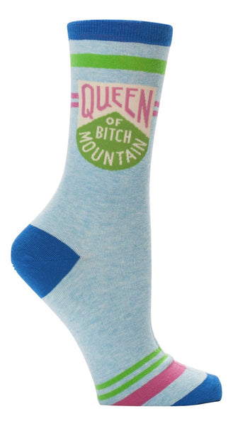 Blue Q Womens Crew Socks Queen Of Bitch Mountain