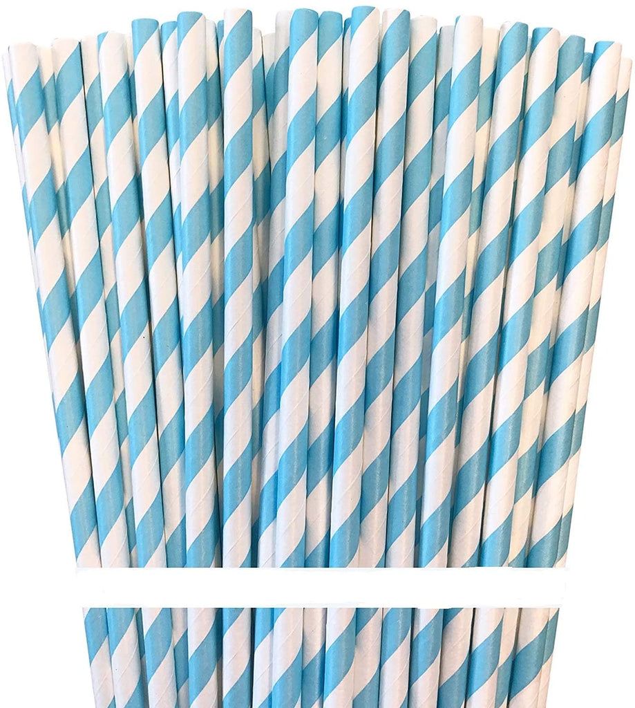 Partypartners Paper Straws Bright Blue
