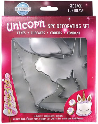 R&M Unicorn 5 Piece Set Cookie Cutters