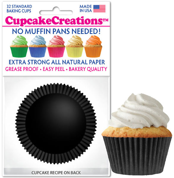 Siege Cupcake Creations Black Baking Cups