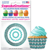 Siege Cupcake Papers Turquoise Chevron