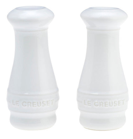 Le Creuset White Salt & Pepper Shakers