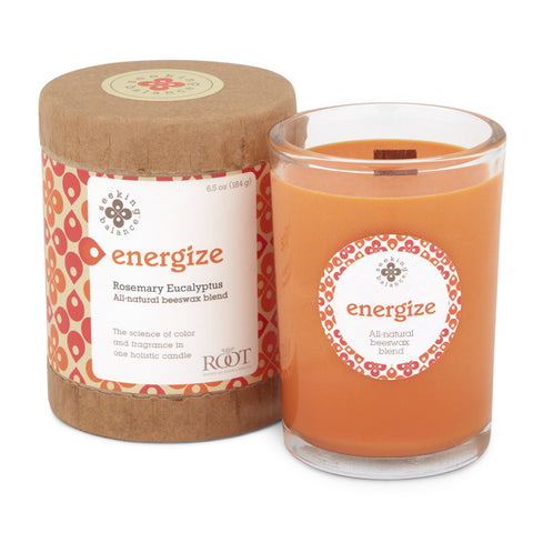 Root Seeking Balance Energize Rosemary Eucalyptus Jar Candle