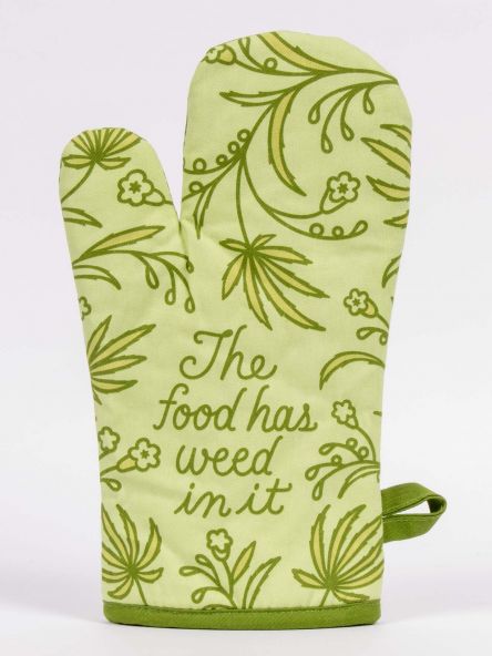 Blue Q Oven Mitt The Food Has Weed In It