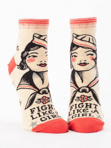 Blue Q Women's Ankle Socks Fight Like A Girl