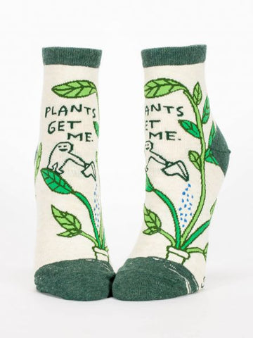 Blue Q Women's Ankle Socks Plants Get Me