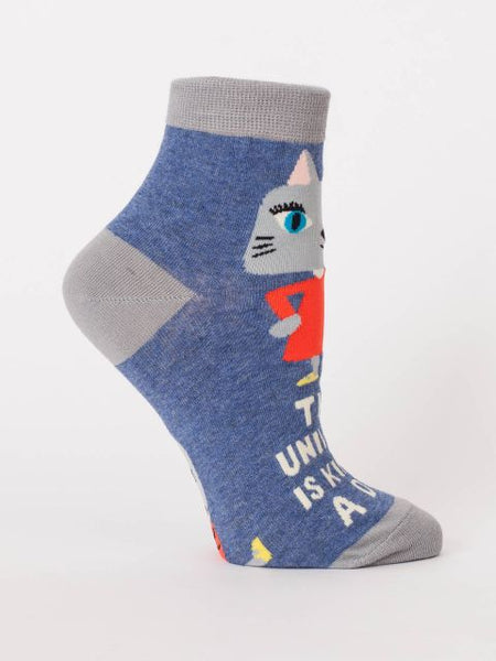 Blue Q Women's  Ankle Socks The Universe Is Kind of a Dick