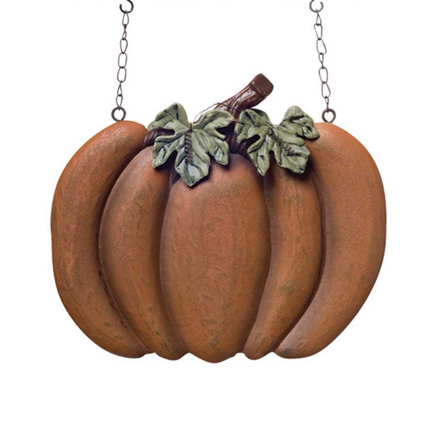 K & K Interiors Orange Pumpkin Hanging Ornament