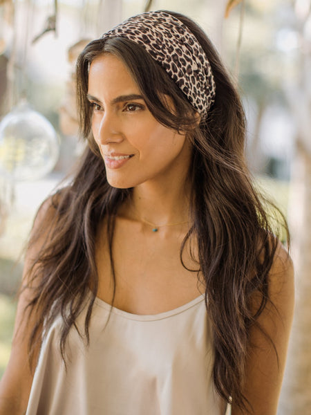 Natural Life Half Bandeau Gray Leopard