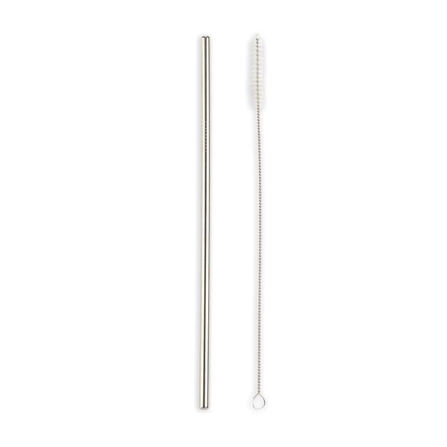 Kikkerland Stainless Steel Straw with brush