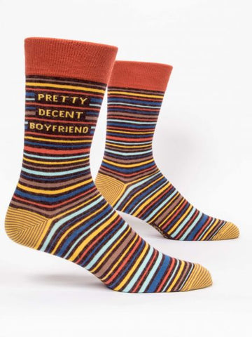 Blue Q Men's Crew Socks Pretty Decent Boyfriend