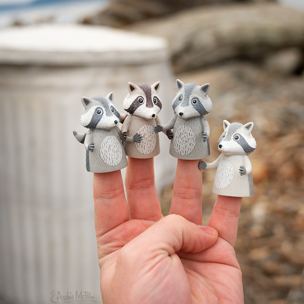 Finger Raccoons Finger Puppets