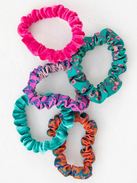 Natural Life Magenta Mixed Print Scrunchies