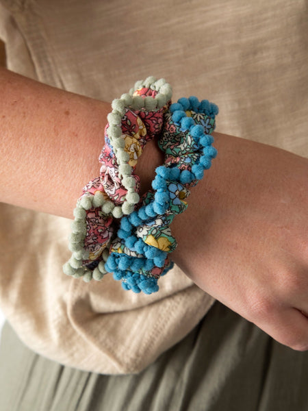 Natural Life Velvet Scrunchies Blue and Pink