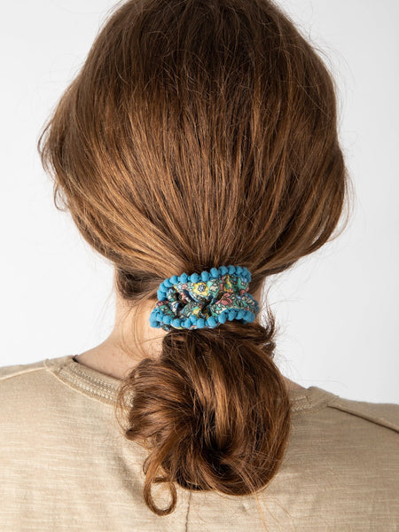 Natural Life Velvet Scrunchies Blue and Pink
