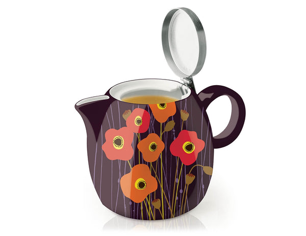 Tea Forte Pugg Teapot and Infuser Poppy Field