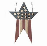 K & K Interiors Wood Americana Star Hanging Ornament