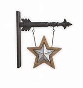 K & K Interiors Wood and Tin Star Hanging Ornament