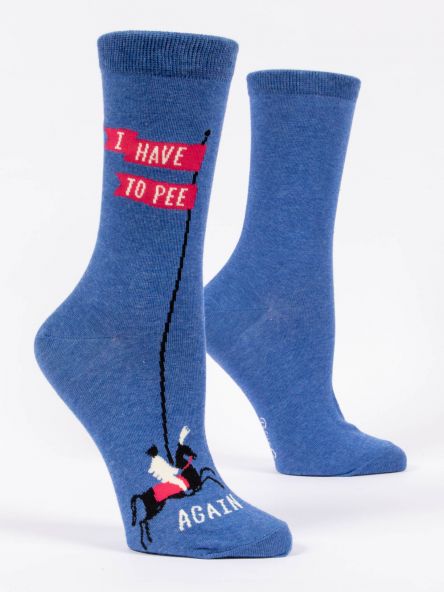 Blue Q Women's Crew Socks I Have to Pee, Again