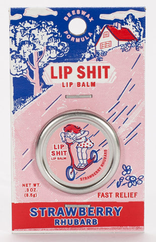 Blue Q Lip Shit Strawberry Rhubarb Lip Balm