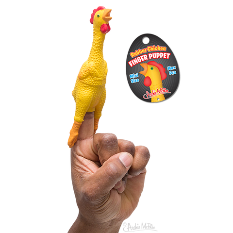 Rubber Chicken Finger Puppet 6.5"