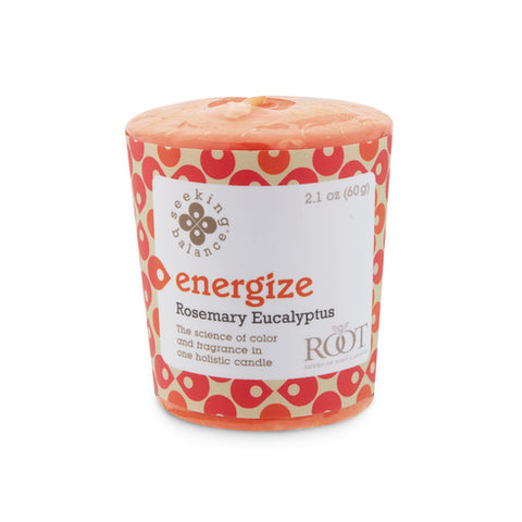 Root 20 hour Seeking Balance Energize Rosemary Eucalyptus Votive