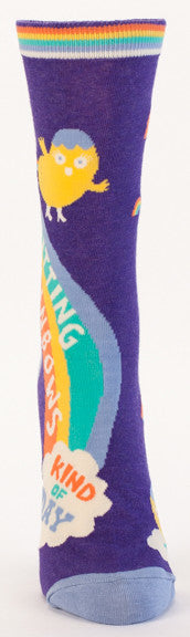 Blue Q Women's Crew Socks Shitting Rainbows Kind Of Day