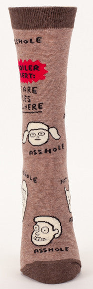 Blue Q Women's Crew Socks Assholes Everywhere