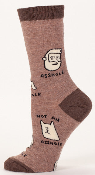 Blue Q Women's Crew Socks Assholes Everywhere