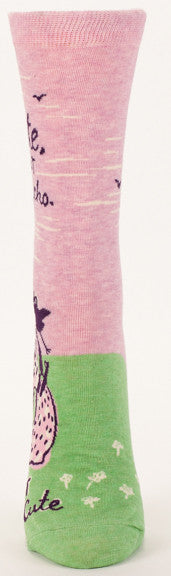 Blue Q Women's Crew Socks Cute, But Psycho.