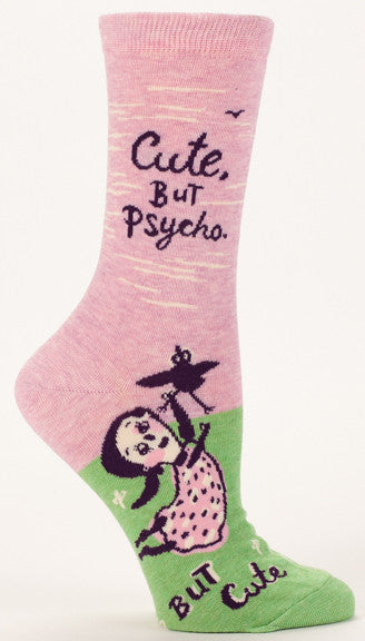 Blue Q Women's Crew Socks Cute, But Psycho.