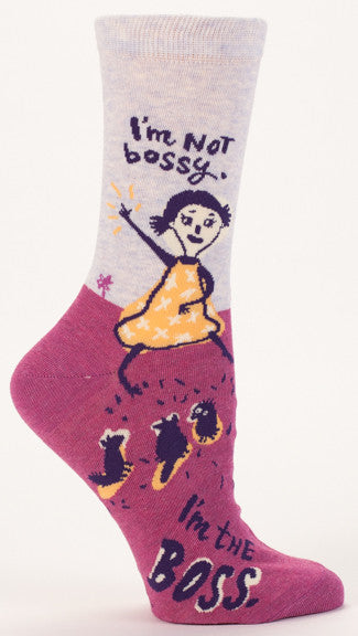 Blue Q Women's Crew Socks I'm Not Bossy. I'm The Boss.