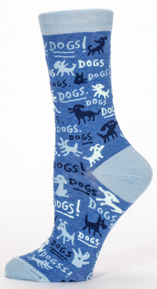 Blue Q Women's Crew Socks Dogs!