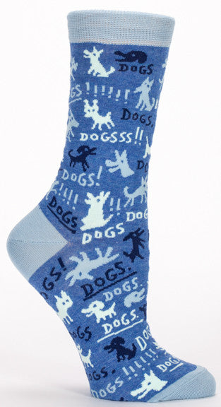 Blue Q Women's Crew Socks Dogs!