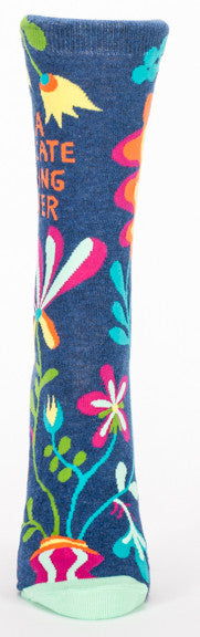 Blue Q Women's Crew Socks I'm A Delicate Fucking Flower