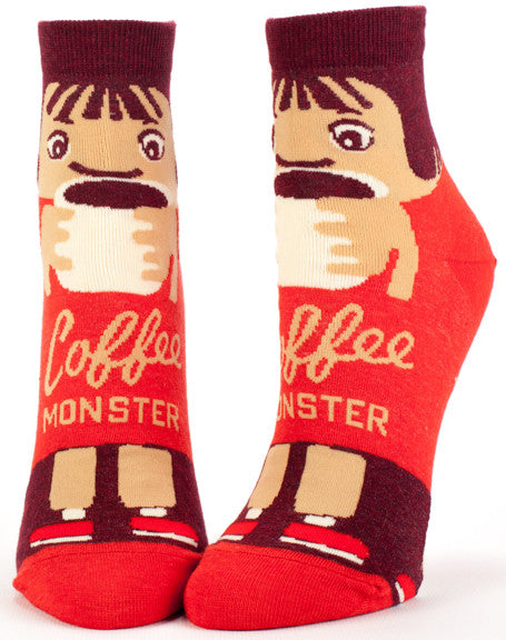 Blue Q Women's Ankle Socks Coffee Monster