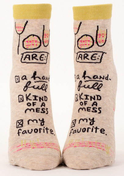 Blue Q Women's Ankle Socks You Are My Favorite